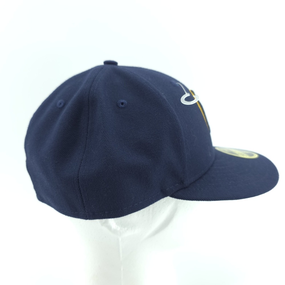 New Era 59Fifty Milwaukee Brewers Navy‎ Blue Fitted Size 8 Low Profile Hat NEW - Picture 5 of 9